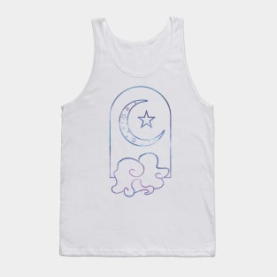 Starry Glitter Midnight Moon Tank Top